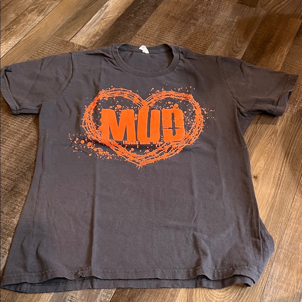Port and Company trucks gone wild Gray Tee with Orange Graphic